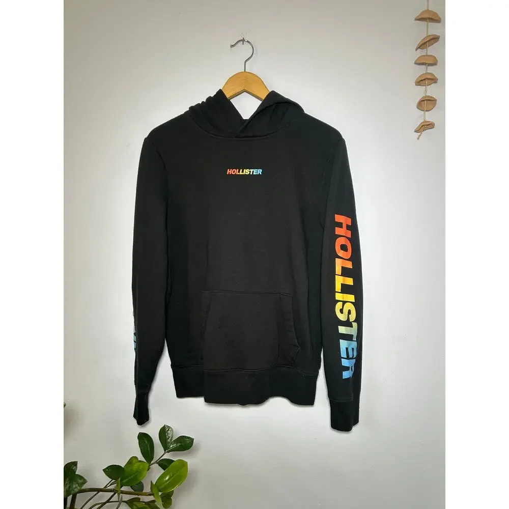 Black Rainbow Hollister California Hoodie | Hooded‎ Sweatshirt - (Men's M)